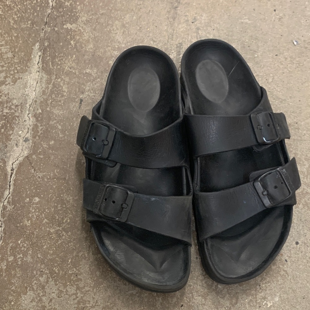 Birkenstock‎ Black rubber Arizona sandals